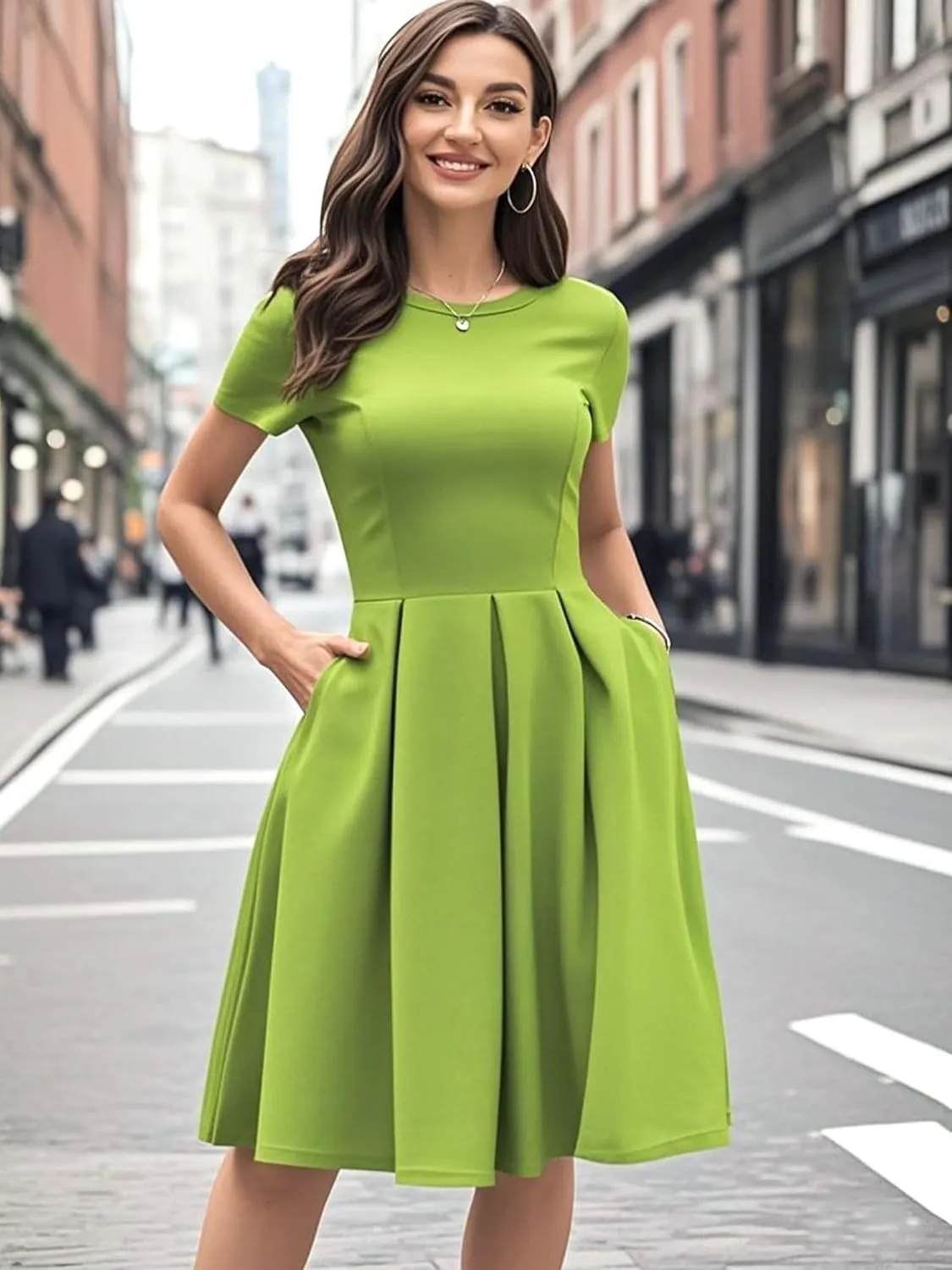 oxiuly Summer Dresses for Women 2024 Party Church Bridesmaid Graduation Dress with Pockets S253