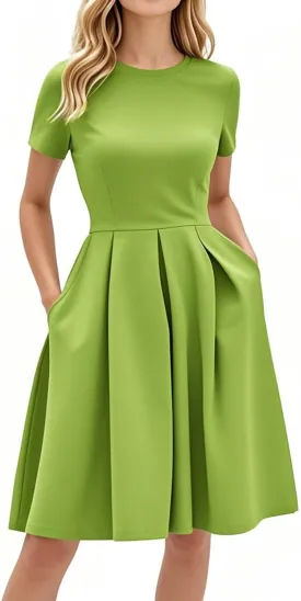 oxiuly Summer Dresses for Women 2024 Party Church Bridesmaid Graduation Dress with Pockets S253