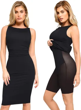 Popilush Shapewear Dress Ruched Dresses for Women Shaper Dresses Business Casual Dress Womens Midi Pencil Dress