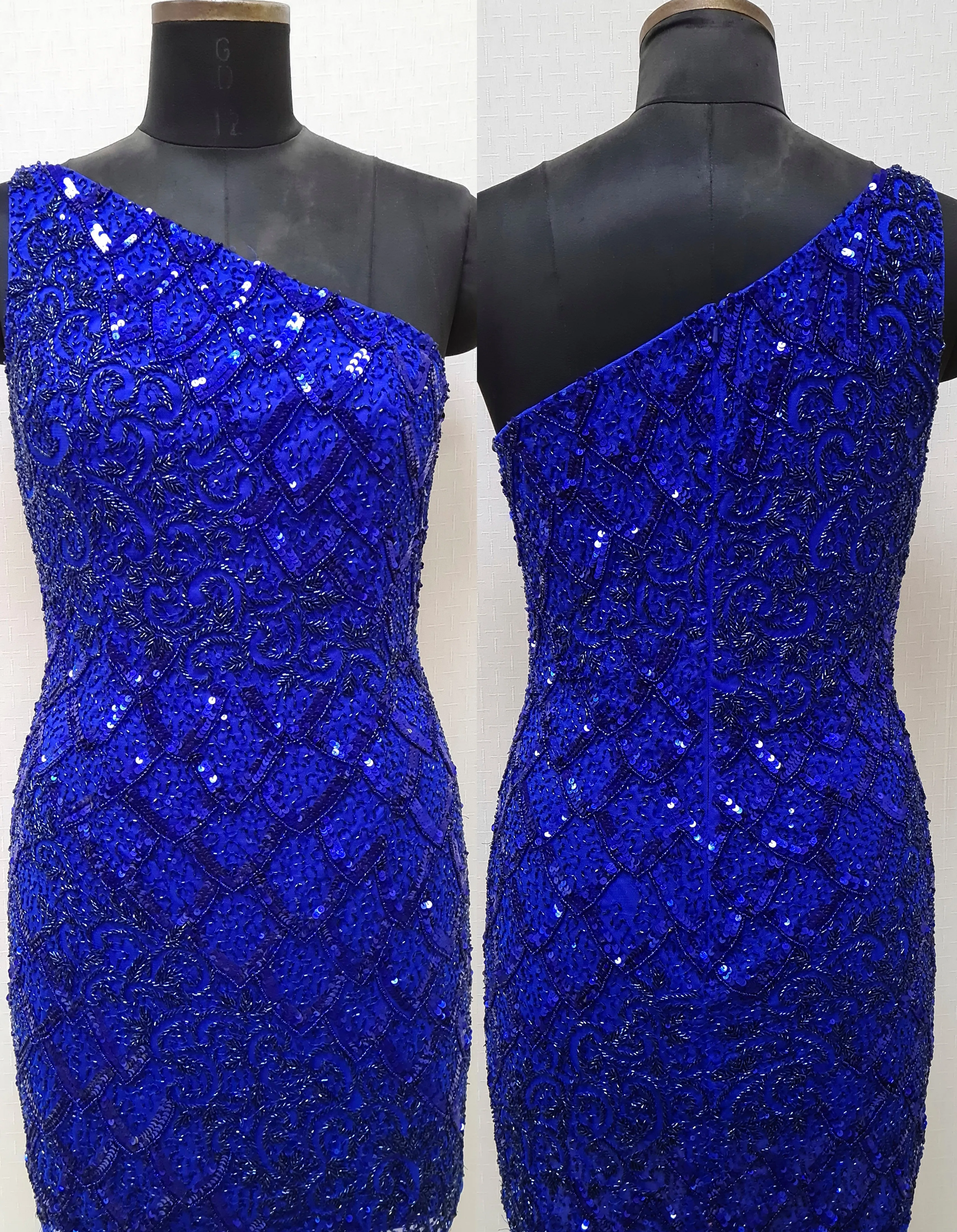 Primavera Couture 14023 Curvy Cocktail Dress One Shoulder Fully Embellished Sleeveless Short Homecoming Cocktail Dress