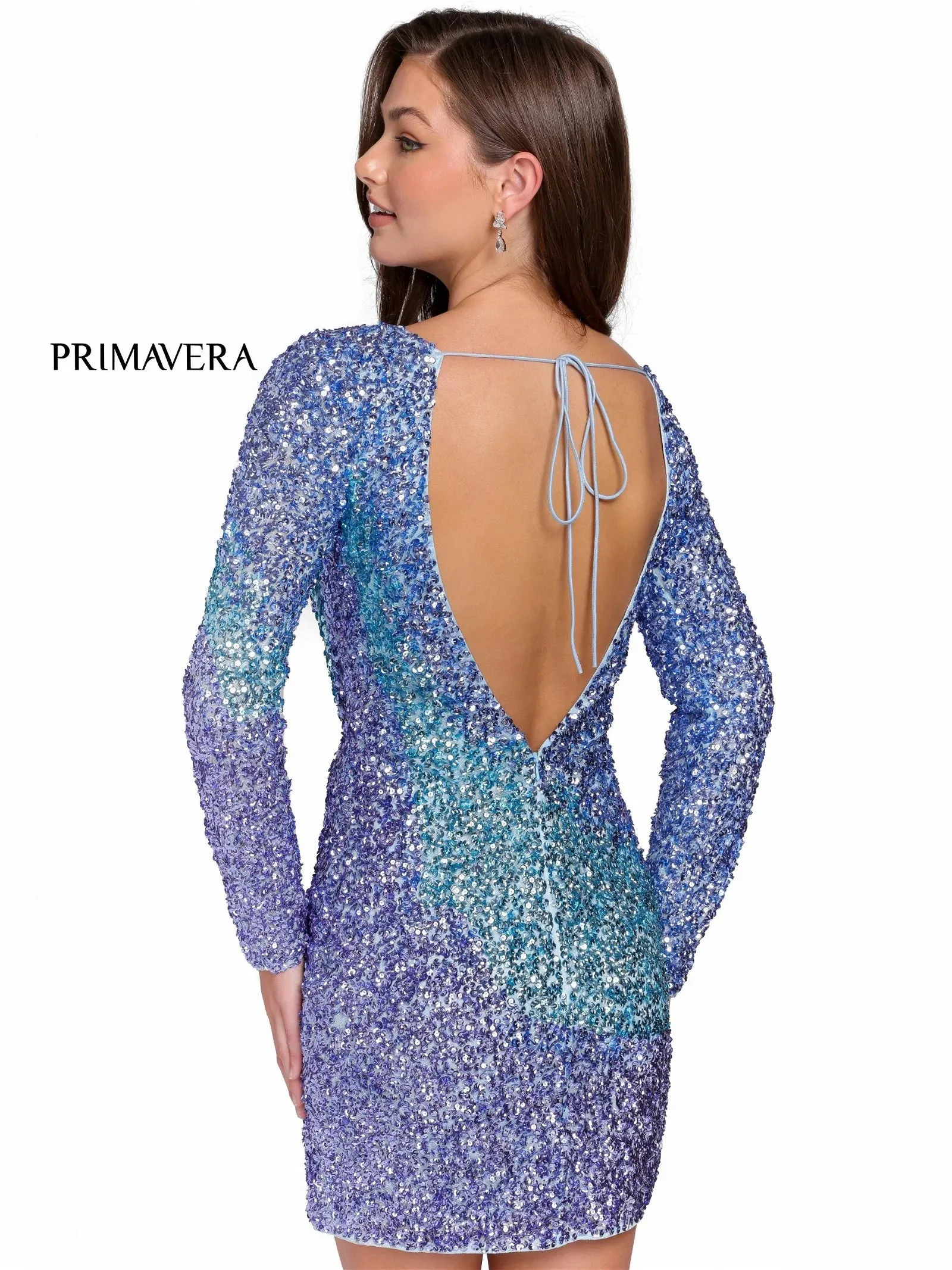 Primavera Couture 3819 Short Homecoming Dress Fitted Sequin Cocktail Dress
