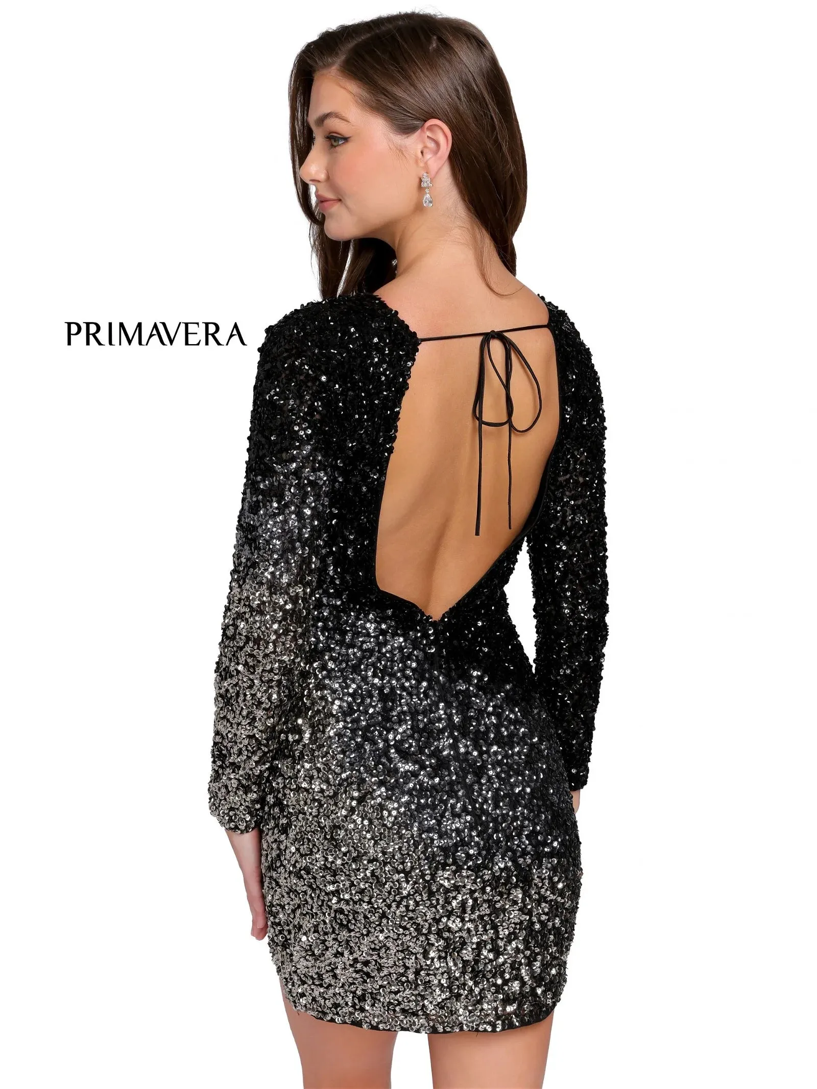 Primavera Couture 3819 Short Homecoming Dress Fitted Sequin Cocktail Dress