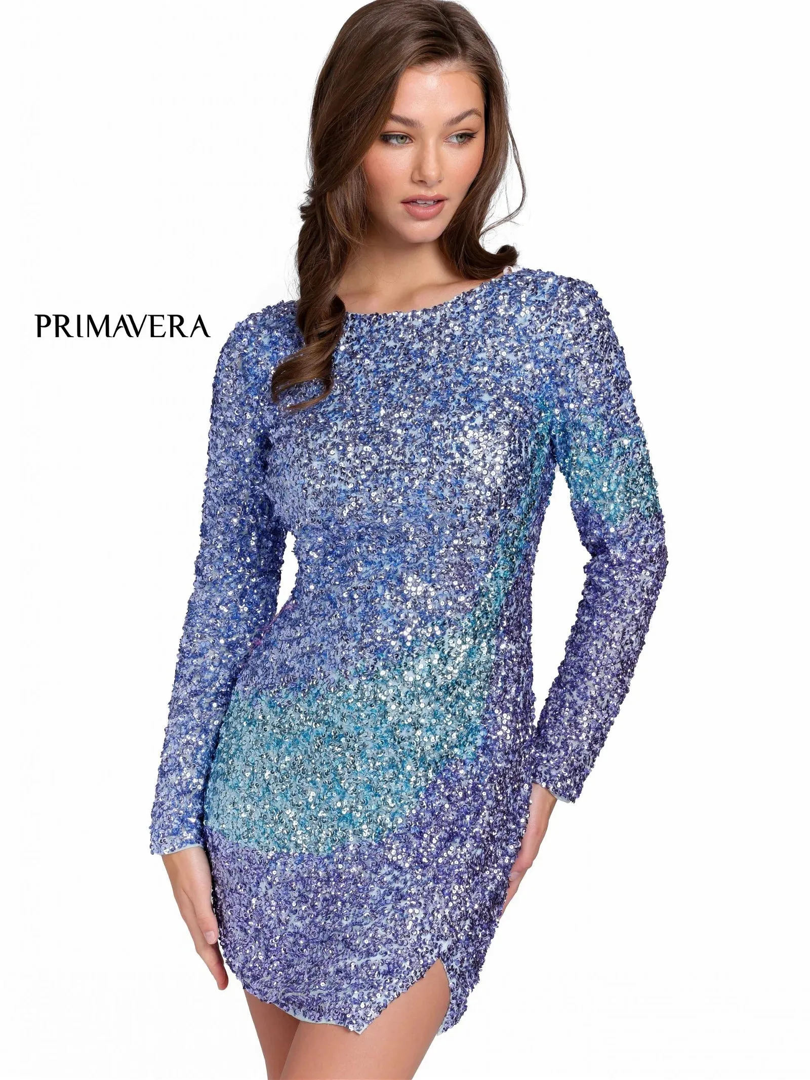 Primavera Couture 3819 Short Homecoming Dress Fitted Sequin Cocktail Dress
