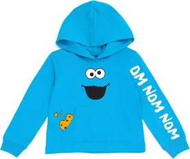 Sesame Street Cookie Monster Toddler Boys Hooded Matching Family Cosplay Long Sleeve T-Shirt Blue 4T