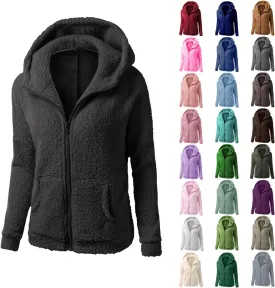 Sherpa Jackets For Women Winter Coats Faux Fur Lined Hooides Oversized Fluffy Fuzzy Fleece Jacket Casual Warm Outerwear