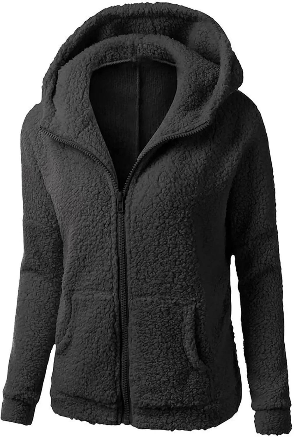 Sherpa Jackets For Women Winter Coats Faux Fur Lined Hooides Oversized Fluffy Fuzzy Fleece Jacket Casual Warm Outerwear