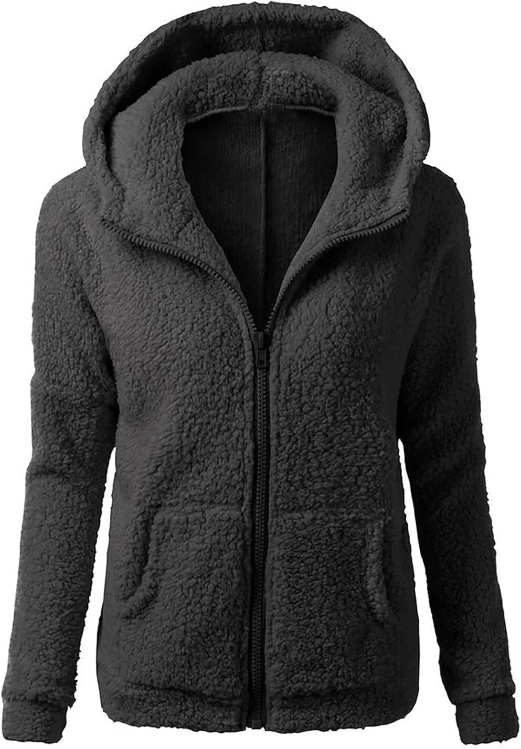Sherpa Jackets For Women Winter Coats Faux Fur Lined Hooides Oversized Fluffy Fuzzy Fleece Jacket Casual Warm Outerwear