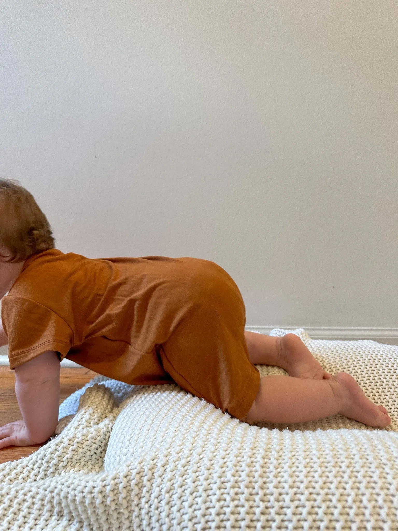 Short Sleeve Snap Romper | Ginger | Luxury Bamboo