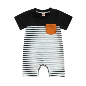 Short Sleeve Striped Romper