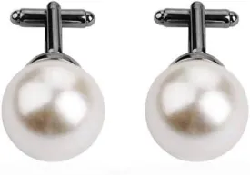 Simple Faux Pearl Cuff Links Blouse Shirt Formal Set Cufflinks Clothes Accessory For Woman Men