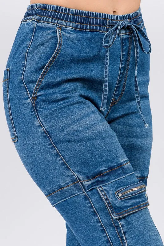 Street Smart Cargo Denim Joggers