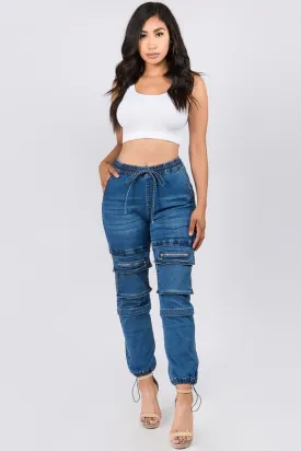 Street Smart Cargo Denim Joggers