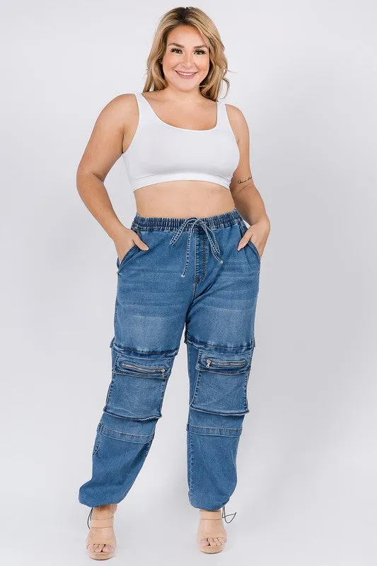 Street Smart Cargo Denim Joggers