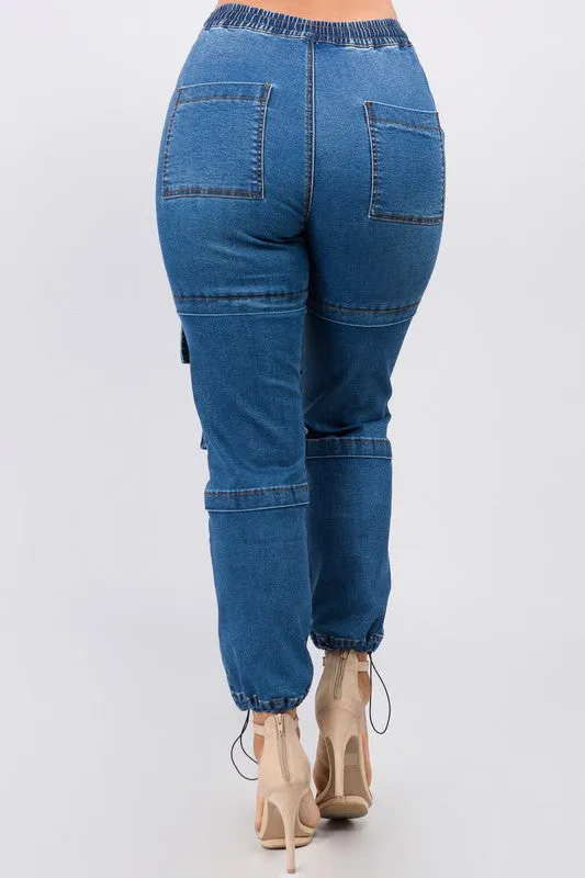 Street Smart Cargo Denim Joggers