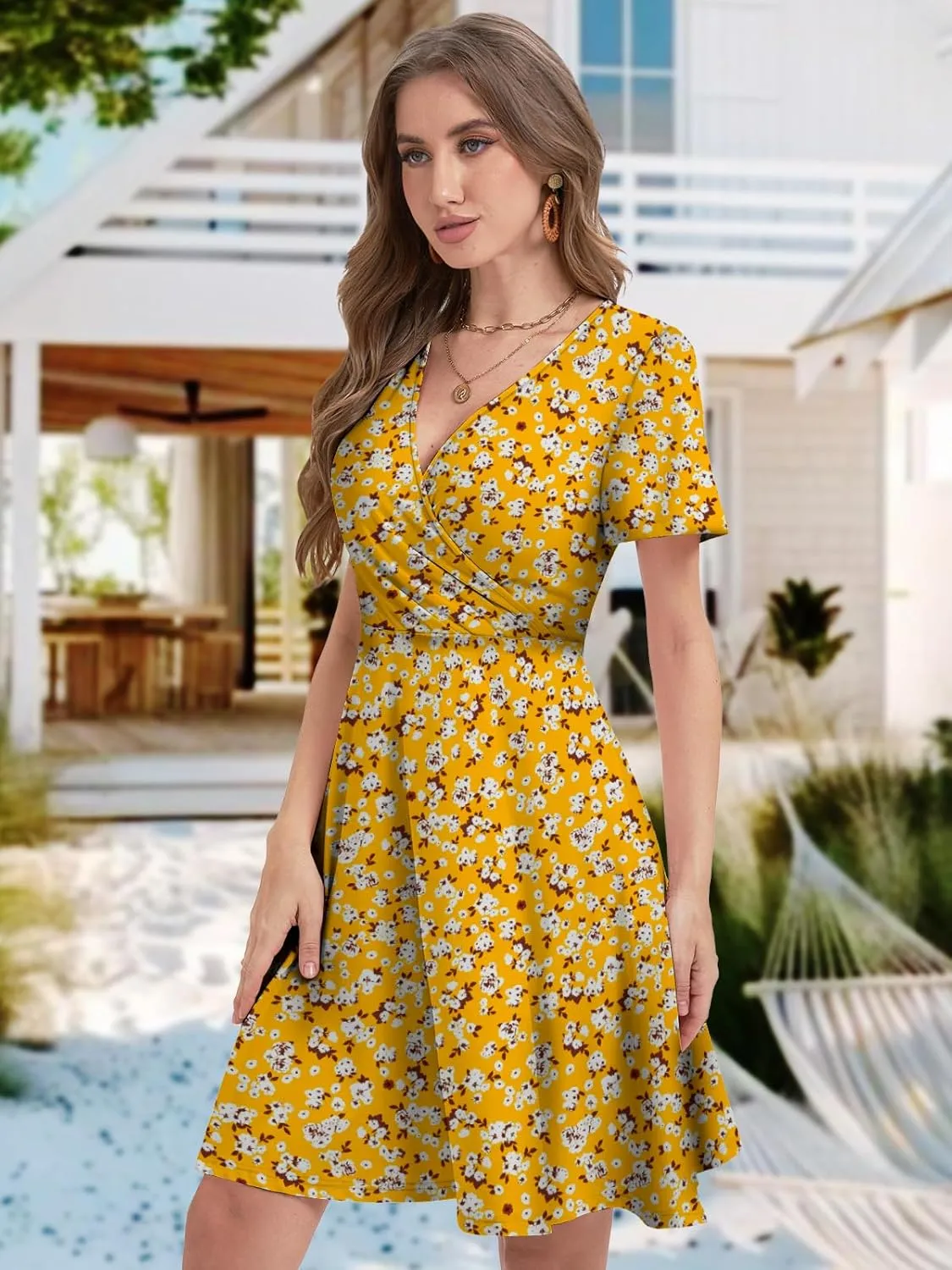 Summer Dresses for Women 2025 Spring Break Essentials Floral Sundresses Elegant Classy Clothes Fashion Outfit Plus Size
