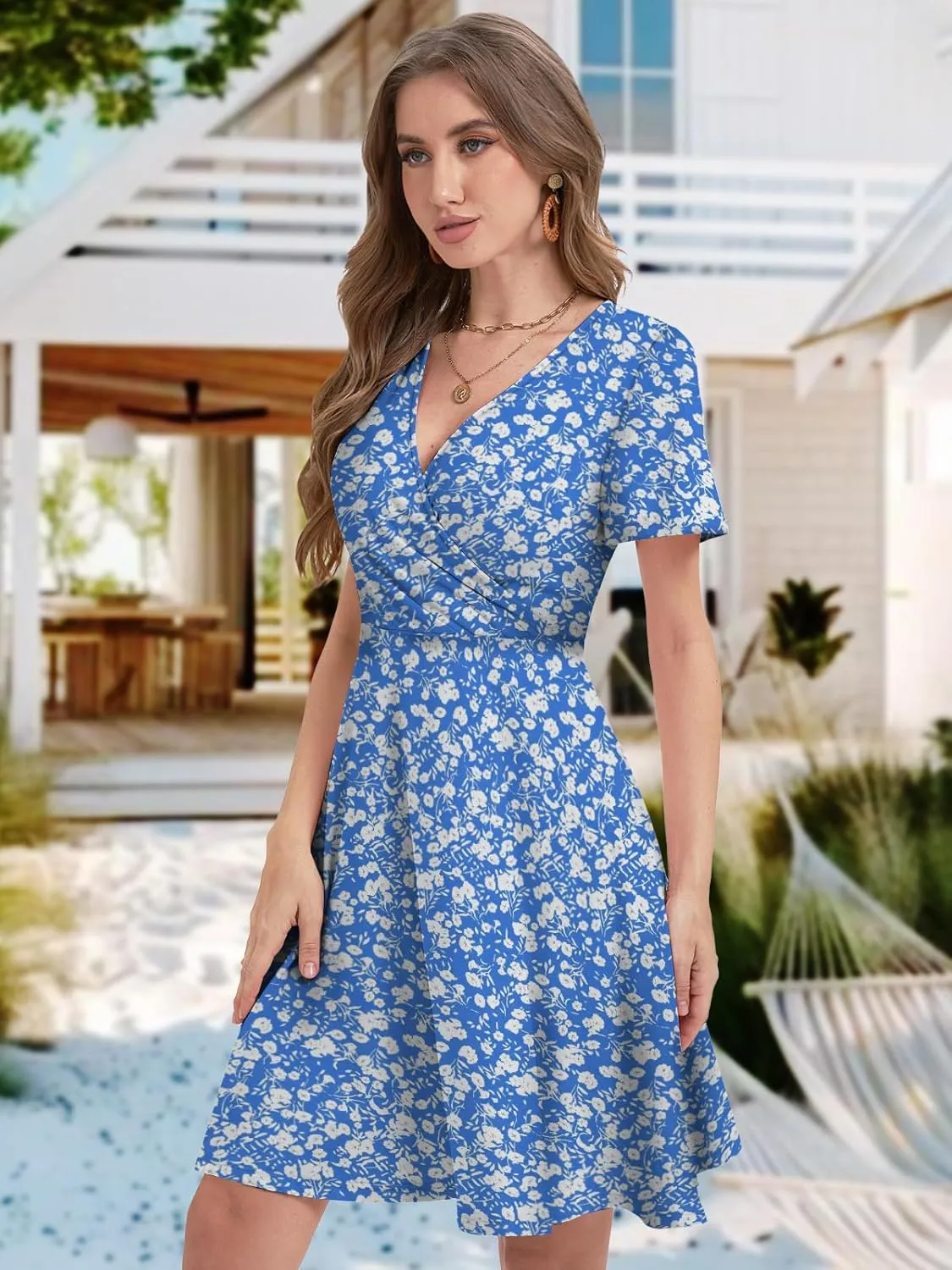 Summer Dresses for Women 2025 Spring Break Essentials Floral Sundresses Elegant Classy Clothes Fashion Outfit Plus Size