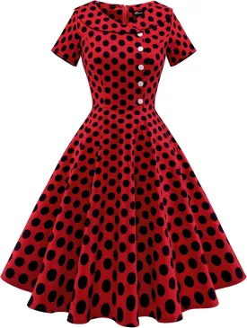 Wedtrend Women's 1950s Vintage Audrey Hepburn Style Cocktail Swing Dresses