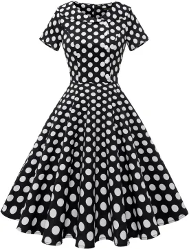 Wedtrend Women's 1950s Vintage Audrey Hepburn Style Cocktail Swing Dresses