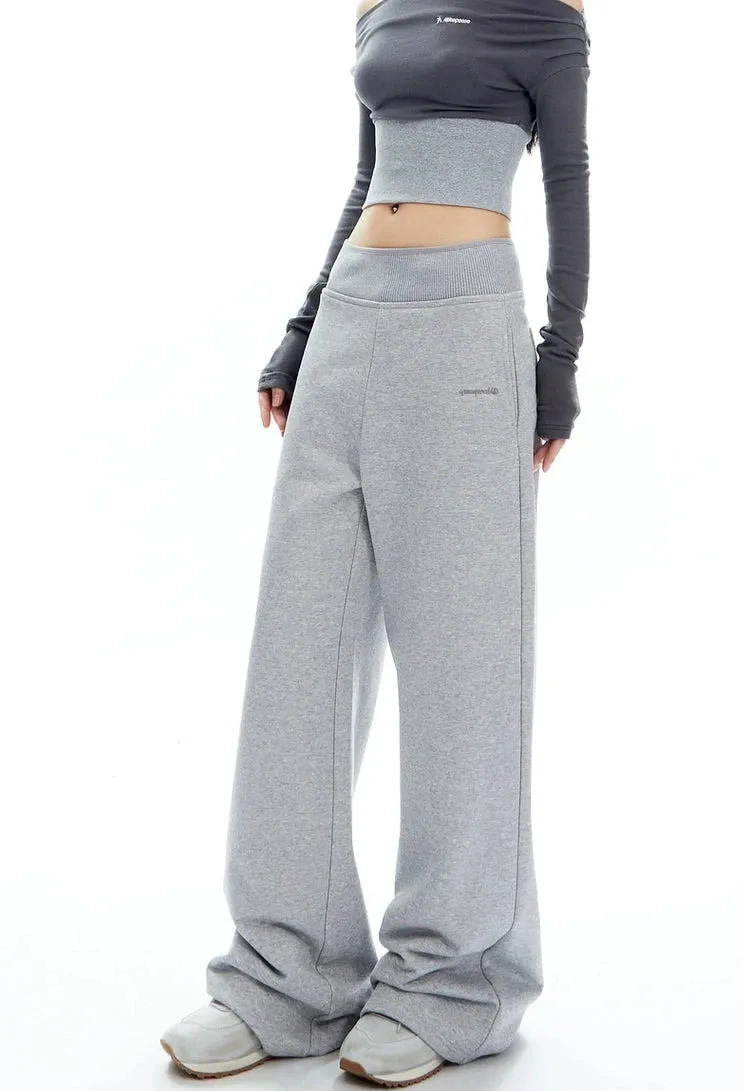 Wide-Leg Elastic High-Waistband Joggers