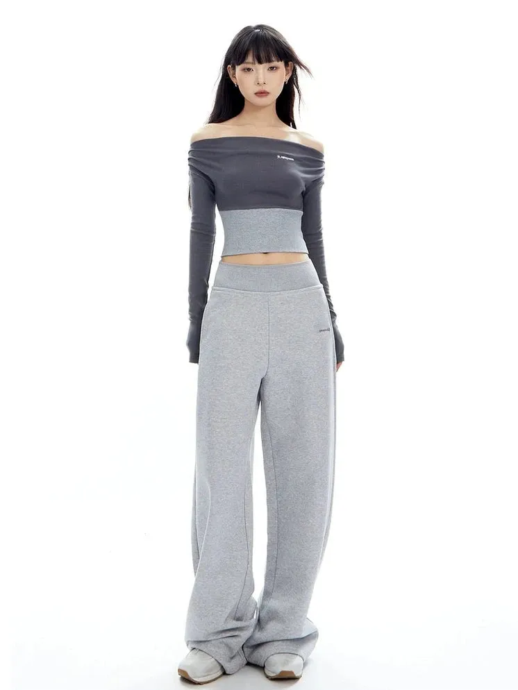 Wide-Leg Elastic High-Waistband Joggers