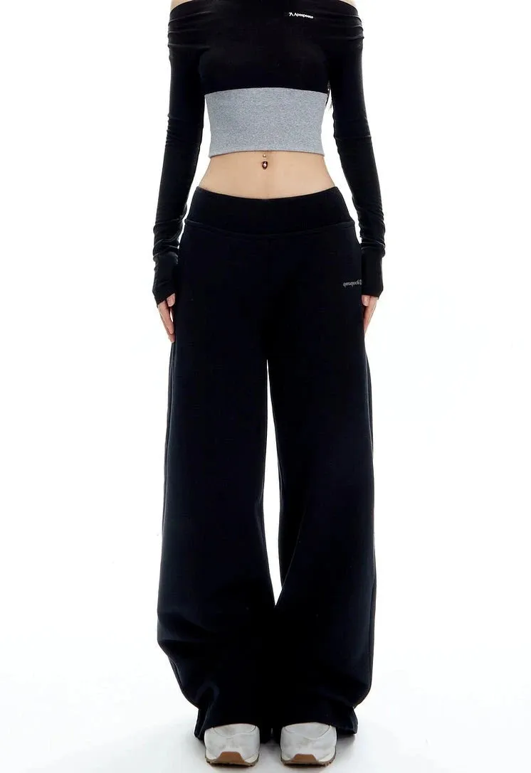 Wide-Leg Elastic High-Waistband Joggers