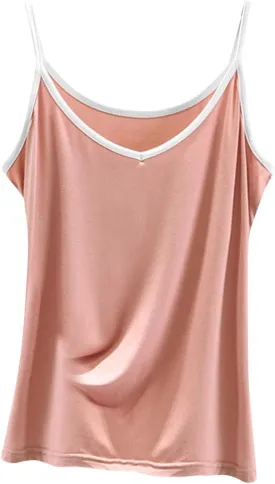 Womens Casual Tank Tops Summer Comfy Home Plus Size Camisoles Sleeveless V-Neck Solid Color Fashion Vests T-Shirts