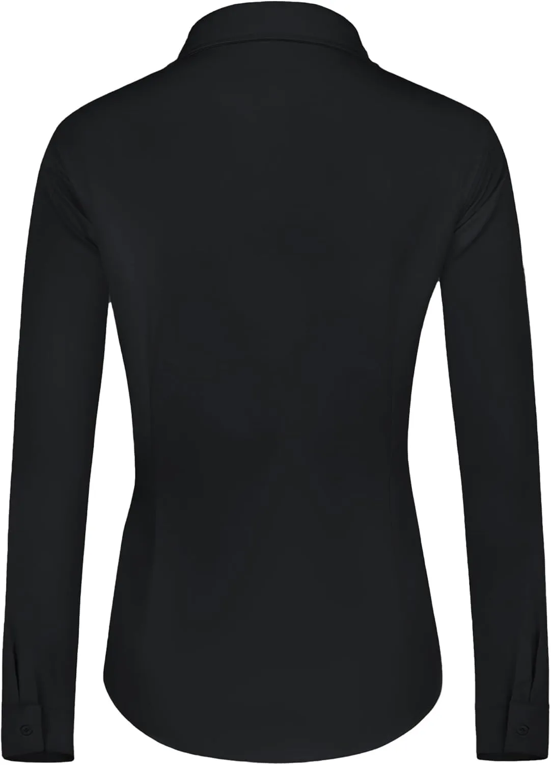 Womens Long Sleeve Button Down Dress Shirts, Solid Formal Work Dress Tops, Classic-Fit Dress Business Office Shirts