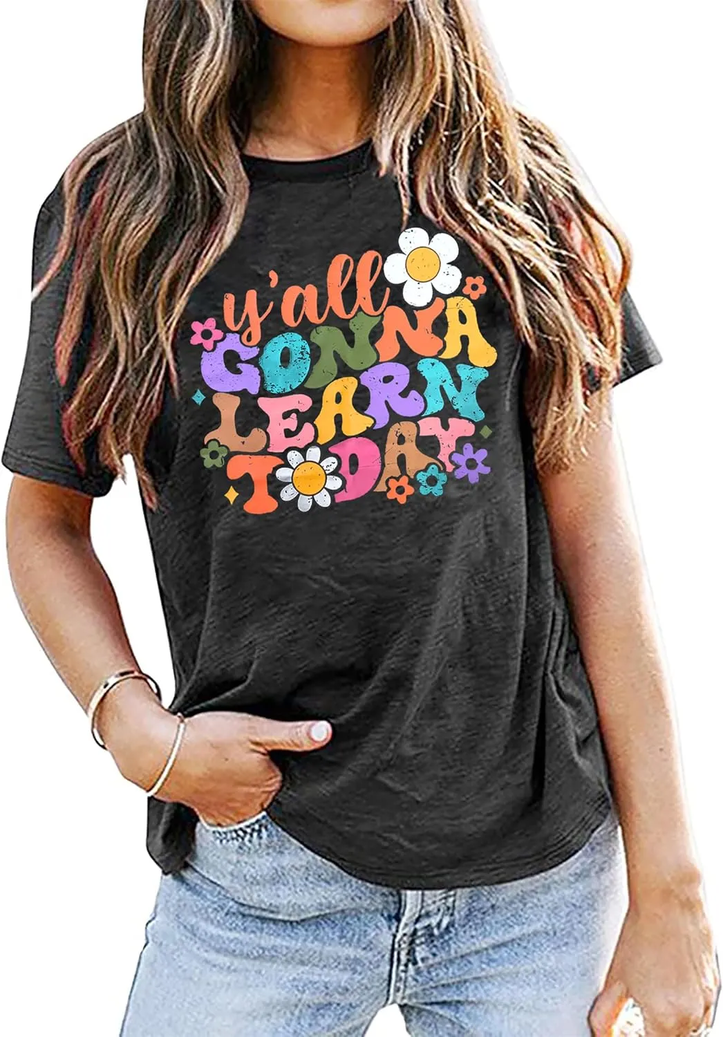 Y'all Gonna Learn Today Shirt:Women Funny Teacher T-Shirt Kindergarten Preschool Teacher Appreciation School Tee Top